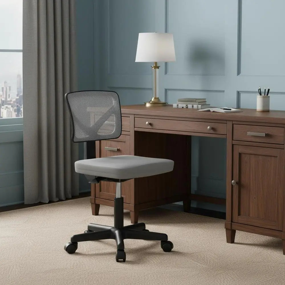 Black and Gray Adjustable Height Swivel Rolling Office Chair - NOVA HOME FURNITURE