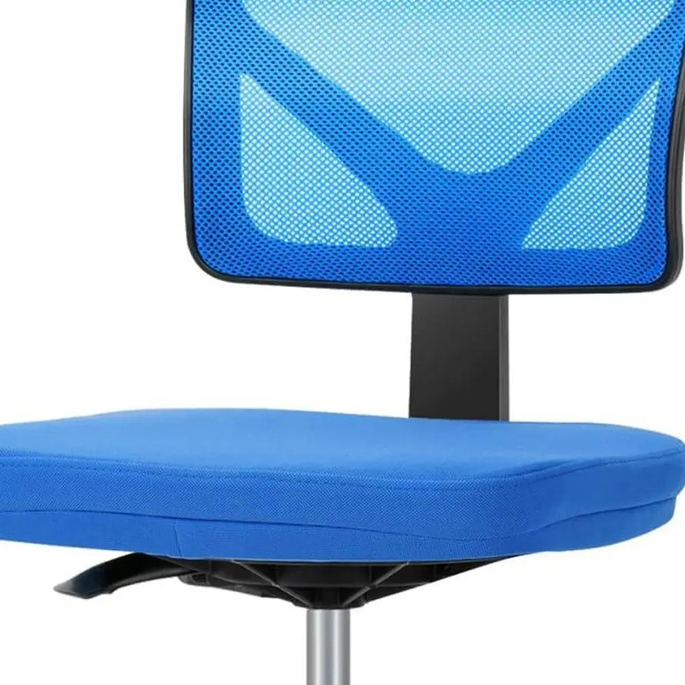 Black and Blue Adjustable Height Swivel Rolling Office Chair - NOVA HOME FURNITURE