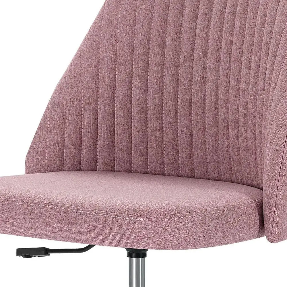 Pink and Silver Swivel Rolling Office Chair - NOVA HOME FURNITURE