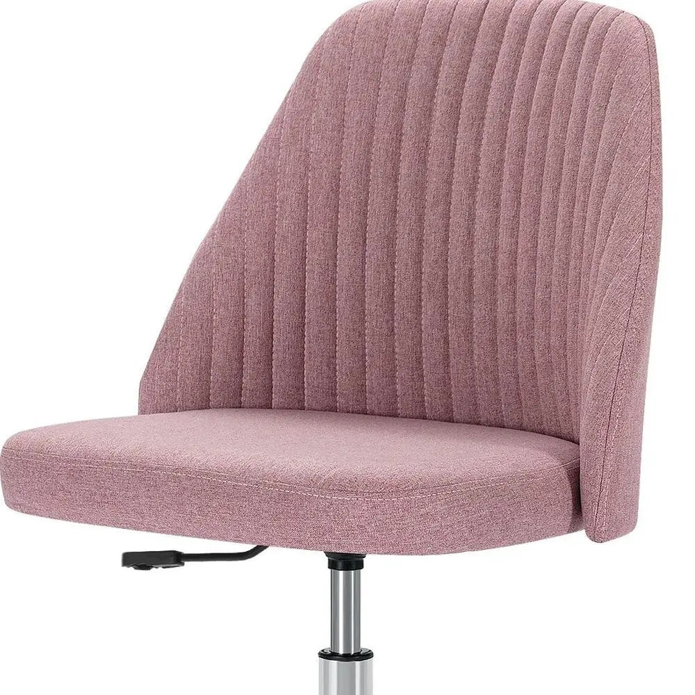 Pink and Silver Swivel Rolling Office Chair - NOVA HOME FURNITURE