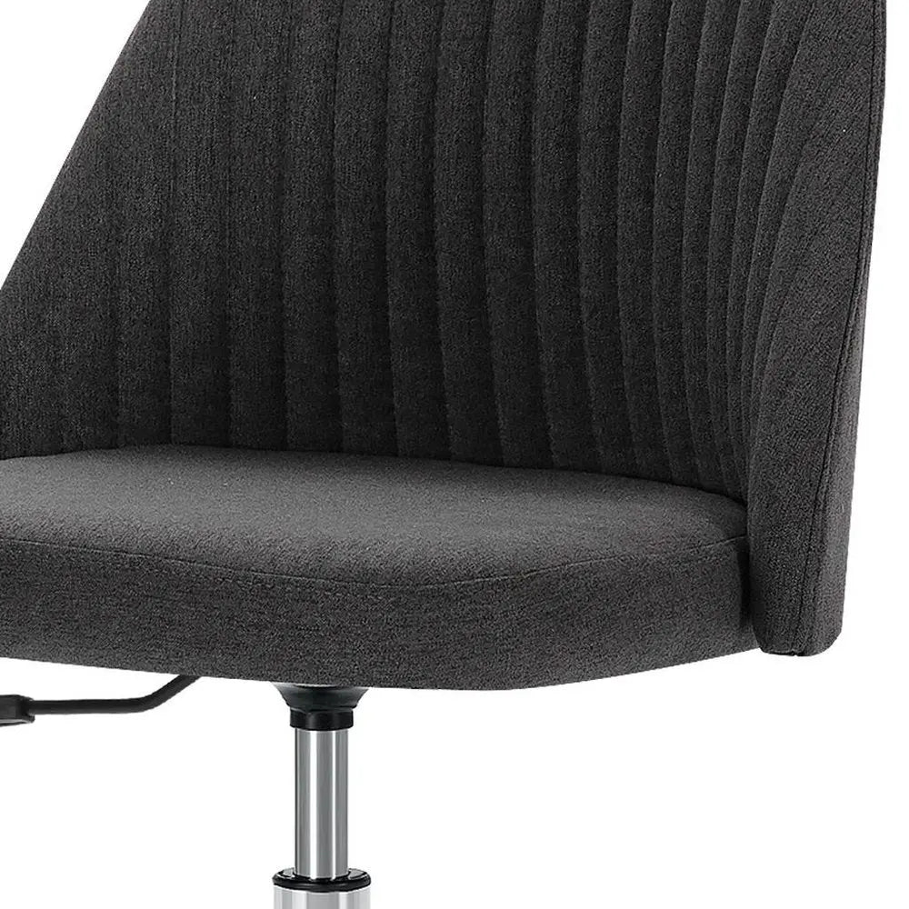 Gray and Silver Adjustable Height Swivel Rolling Office Chair - NOVA HOME FURNITURE