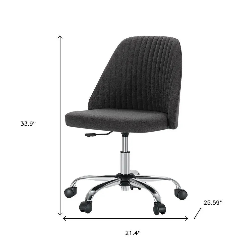 Gray and Silver Adjustable Height Swivel Rolling Office Chair - NOVA HOME FURNITURE