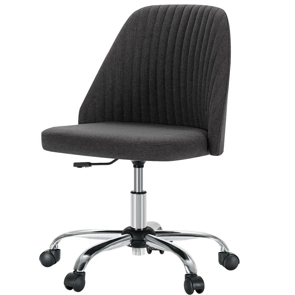 Gray and Silver Adjustable Height Swivel Rolling Office Chair - NOVA HOME FURNITURE