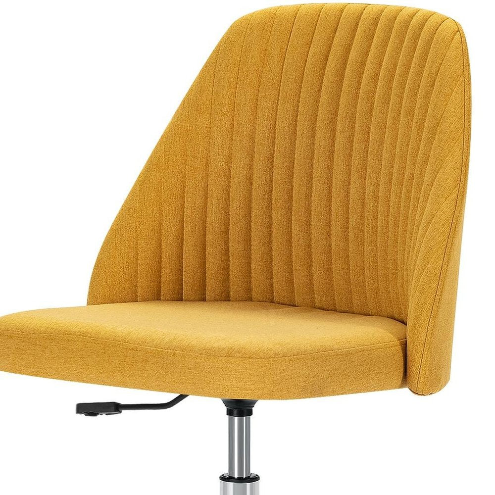 Yellow and Silver Adjustable Height Swivel Rolling Office Chair - NOVA HOME FURNITURE