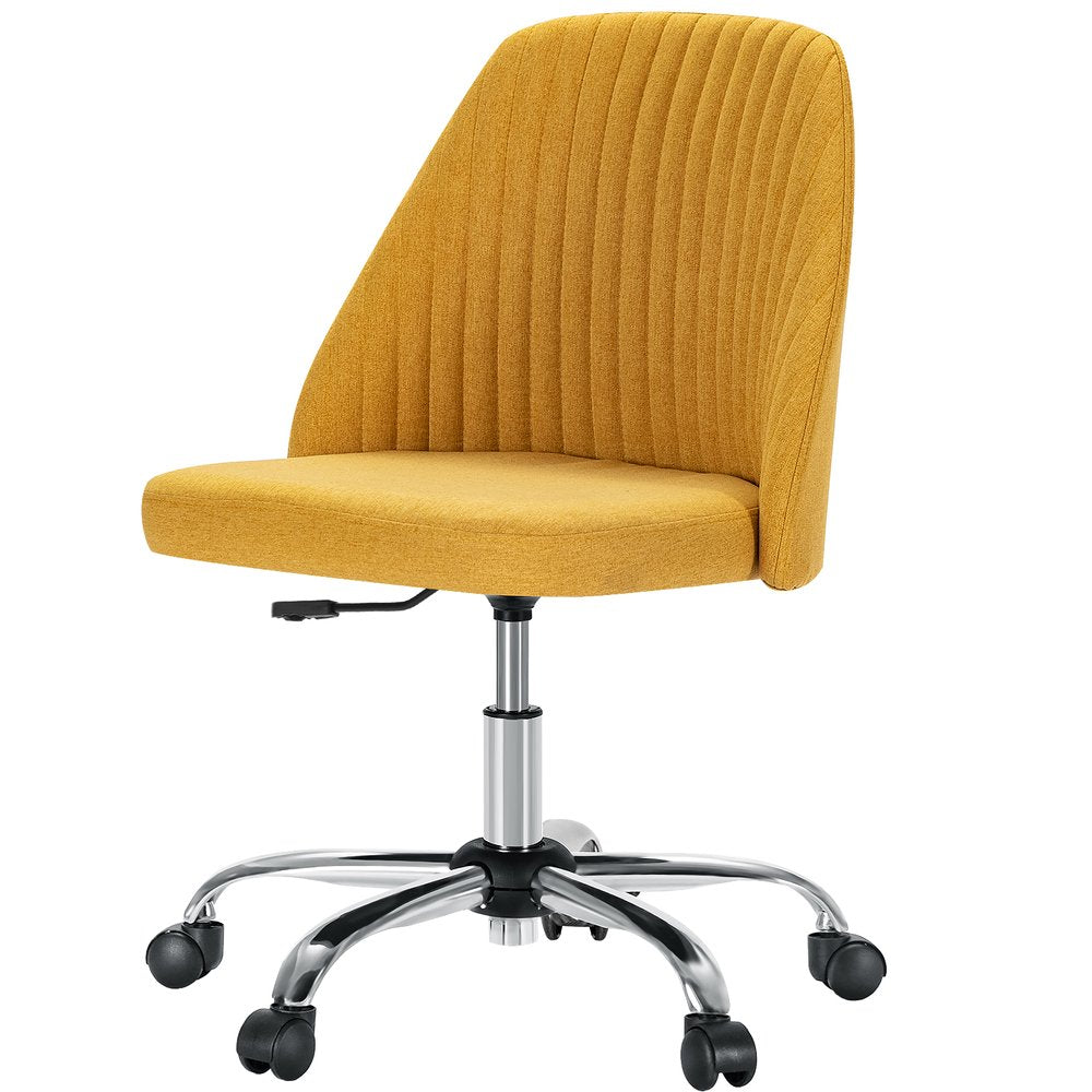 Yellow and Silver Adjustable Height Swivel Rolling Office Chair - NOVA HOME FURNITURE