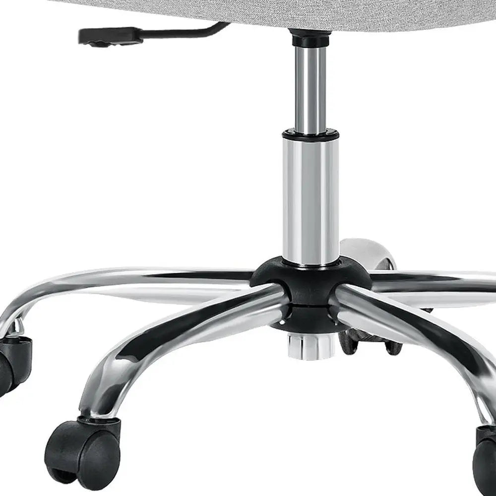 Gray and Silver Adjustable Height Swivel Rolling Office Chair - NOVA HOME FURNITURE