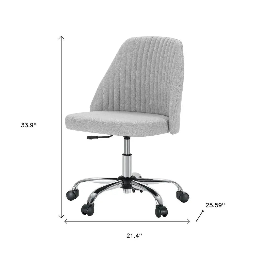 Gray and Silver Adjustable Height Swivel Rolling Office Chair - NOVA HOME FURNITURE