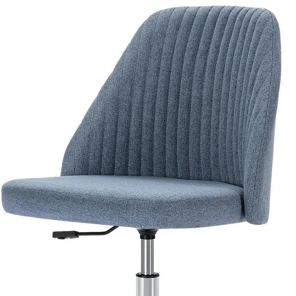 Blue and Silver Adjustable Height Swivel Rolling Office Chair - NOVA HOME FURNITURE