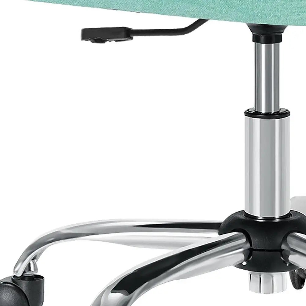 Green and Silver Adjustable Height Swivel Rolling Office Chair - NOVA HOME FURNITURE
