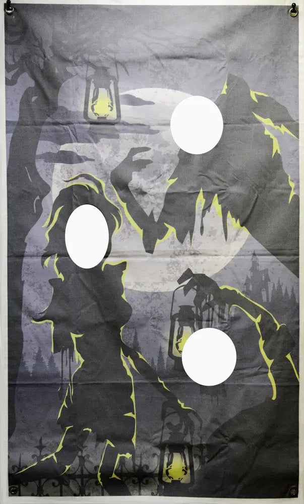 73" X 44" Black Gray And Yellow Halloween Canvas Hanging Tapestry HomeRoots