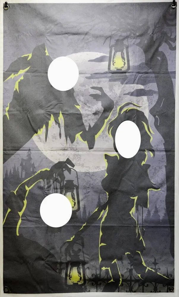 73" X 44" Black Gray And Yellow Halloween Canvas Hanging Tapestry HomeRoots