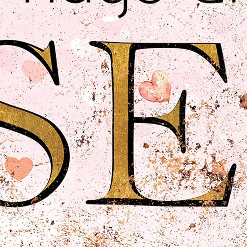 12" X 12" Pink Red And Gold Valentine's Day Hugs and Kisses Canvas Square Wall Decor HomeRoots