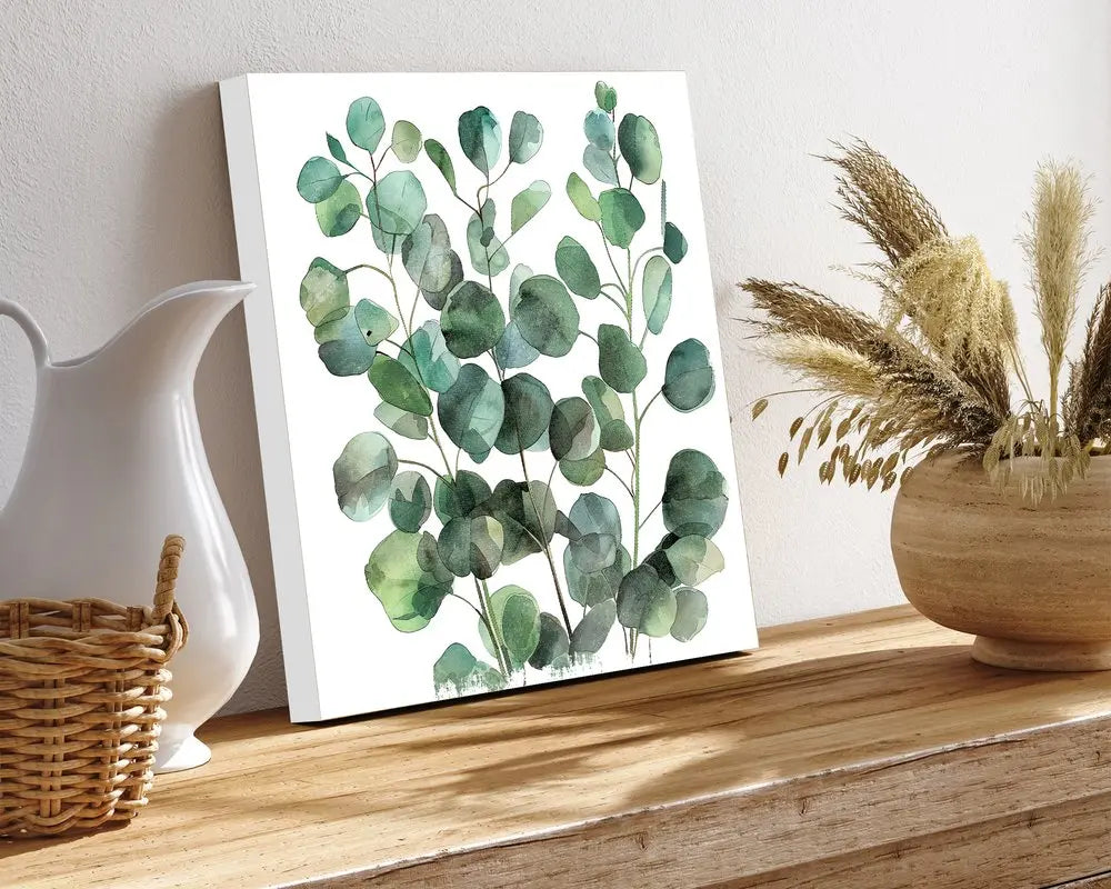 12" X 12" White And Green Floral Canvas Square Hanging Wall Decor HomeRoots