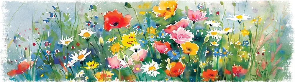 10" X 32" White Green And Red Flower Floral Wood Hanging Wall Decor HomeRoots