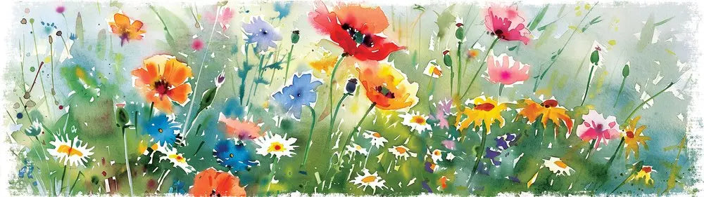 10" X 32" White Green And Red Flower Floral Wood Hanging Wall Decor HomeRoots