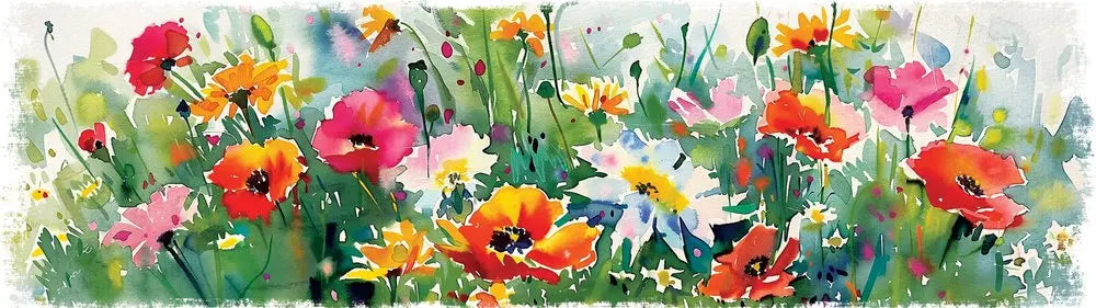 10" X 32" White Green And Red Flower Floral Wood Hanging Wall Decor HomeRoots