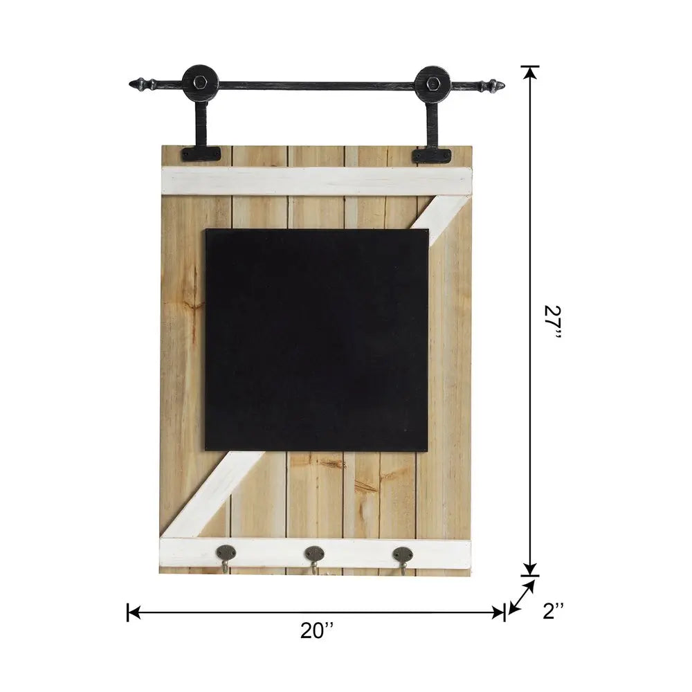27" X 20" Black And Brown Wood Hanging Wall Decor HomeRoots