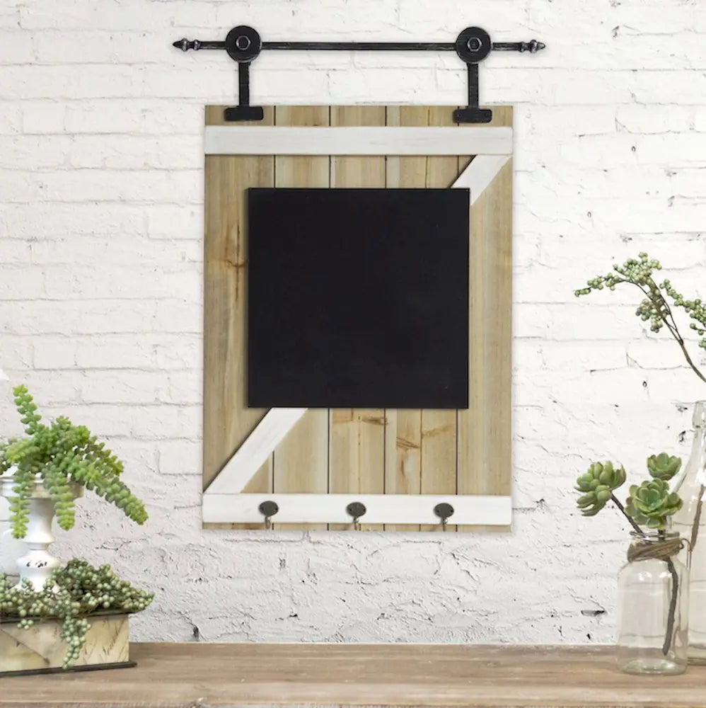 27" X 20" Black And Brown Wood Hanging Wall Decor HomeRoots