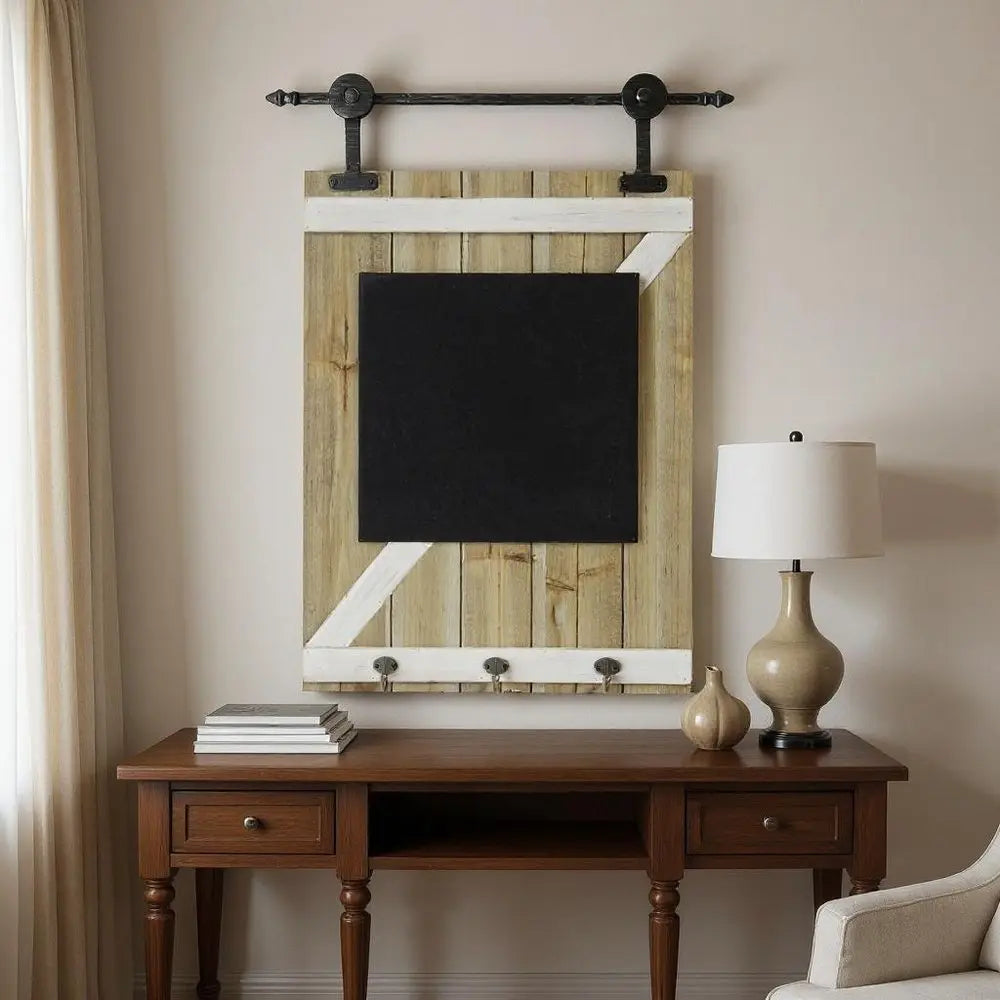 27" X 20" Black And Brown Wood Hanging Wall Decor HomeRoots