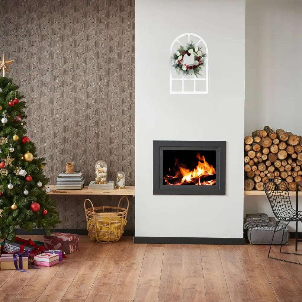 26" X 18" White Green And Red Floral Wood Hanging Wall Decor HomeRoots