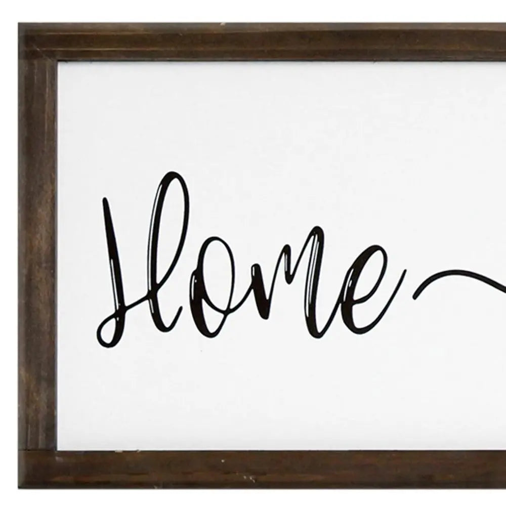 24" X 9" White And Black "Bless", "Stay A While", "Home Sweet Home" Wood Wall Decor HomeRoots