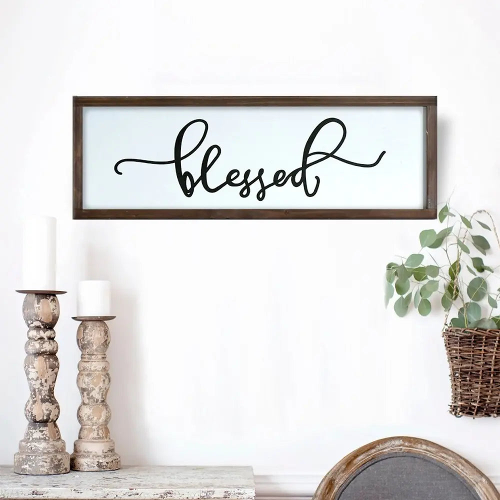 24" X 9" White And Black "Bless", "Stay A While", "Home Sweet Home" Wood Wall Decor HomeRoots