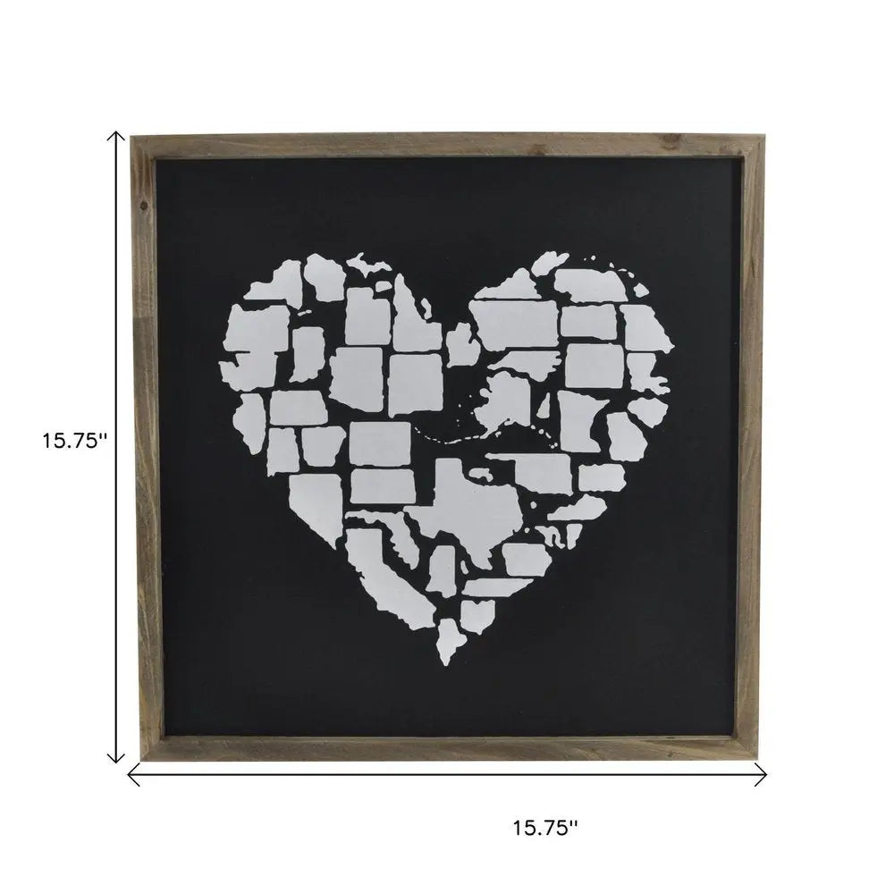 16" X 16" Black And White Wood Square Framed Art HomeRoots