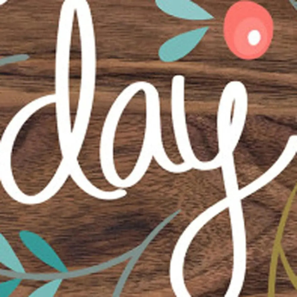 12" X 12" Brown White And Pink Floral Happy Mother's Day Wood Circle Wall Decor HomeRoots