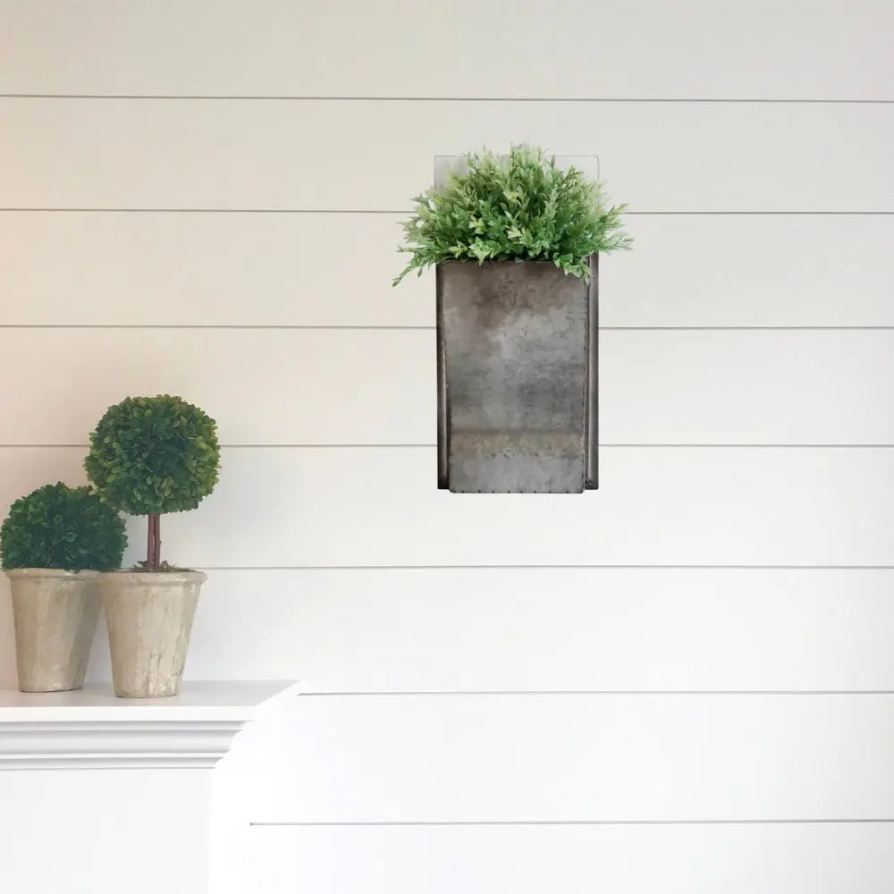 19" X 8" Silver And Green Wood Hanging Wall Decor HomeRoots