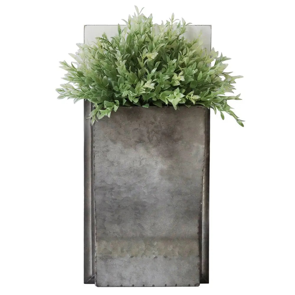 19" X 8" Silver And Green Wood Hanging Wall Decor HomeRoots