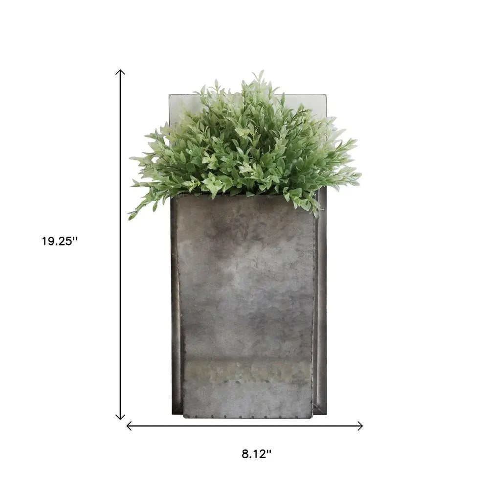 19" X 8" Silver And Green Wood Hanging Wall Decor HomeRoots