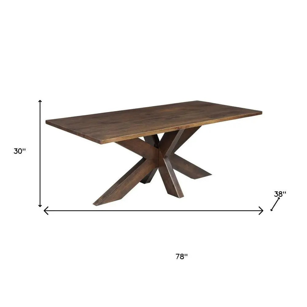 Seven Piece Brown Solid Wood Dining Set with Six Chairs - NOVA HOME FURNITURE