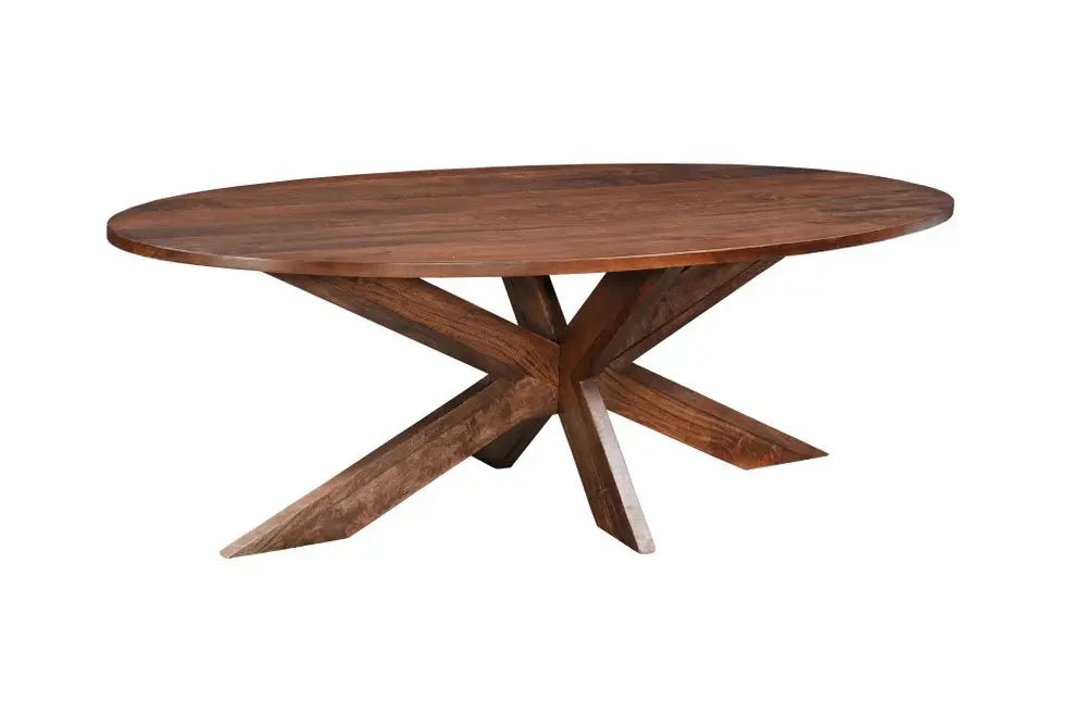 Seven Piece Brown Solid Wood Dining Set with Six Chairs - NOVA HOME FURNITURE