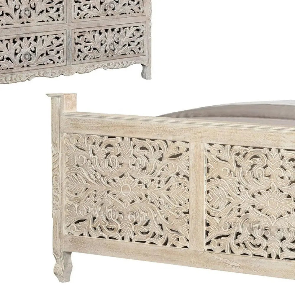 Three Piece White Solid Wood Bedroom Set HomeRoots