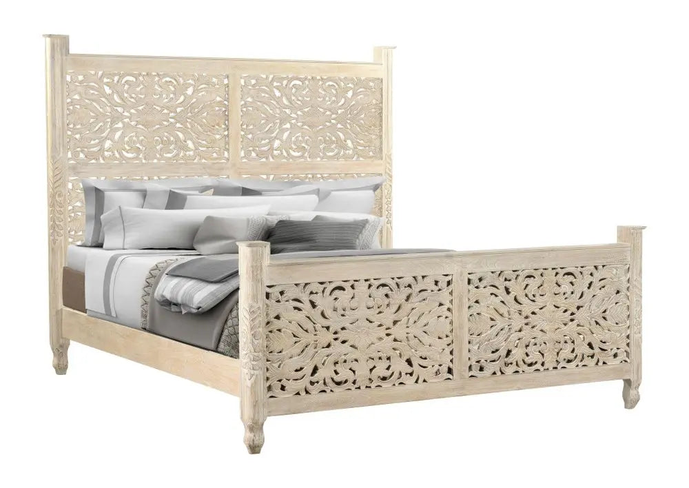 Three Piece White Solid Wood Bedroom Set HomeRoots