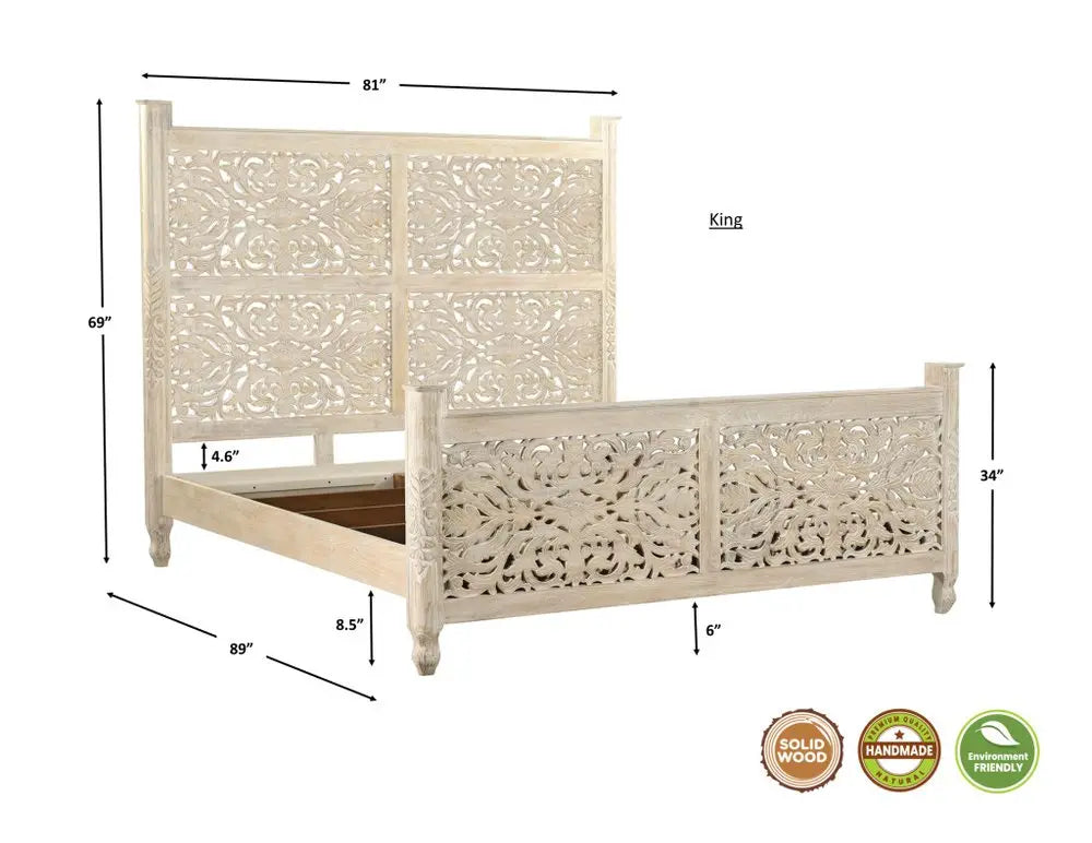 Three Piece White Solid Wood Bedroom Set HomeRoots