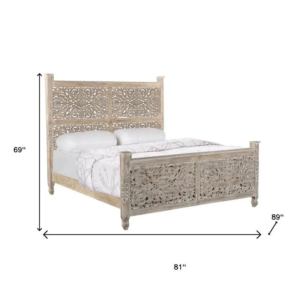 Three Piece Gray Solid Wood Bedroom Set HomeRoots