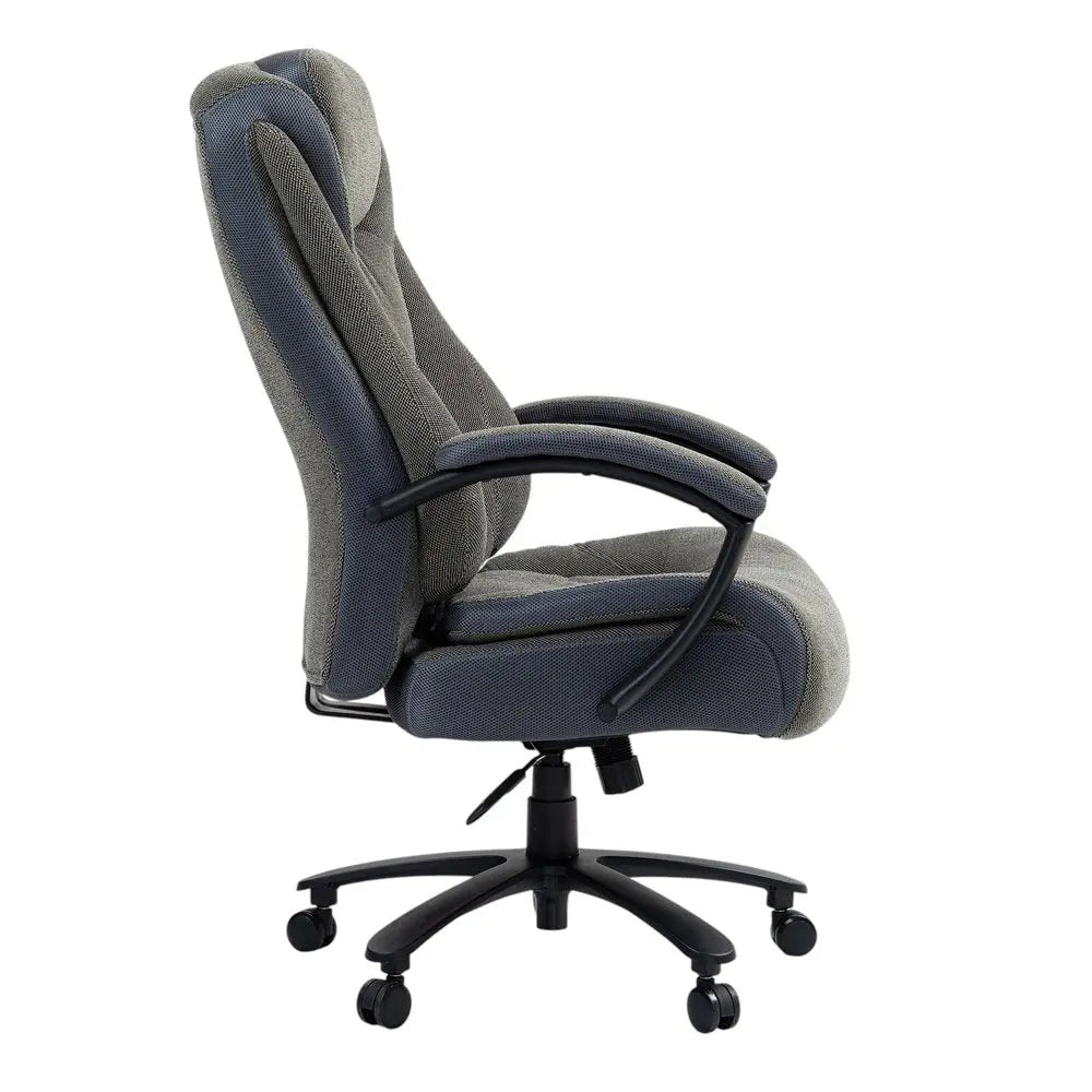 Set of Two Gray and Black Adjustable Height Swivel Rolling Executive Office Chair HomeRoots