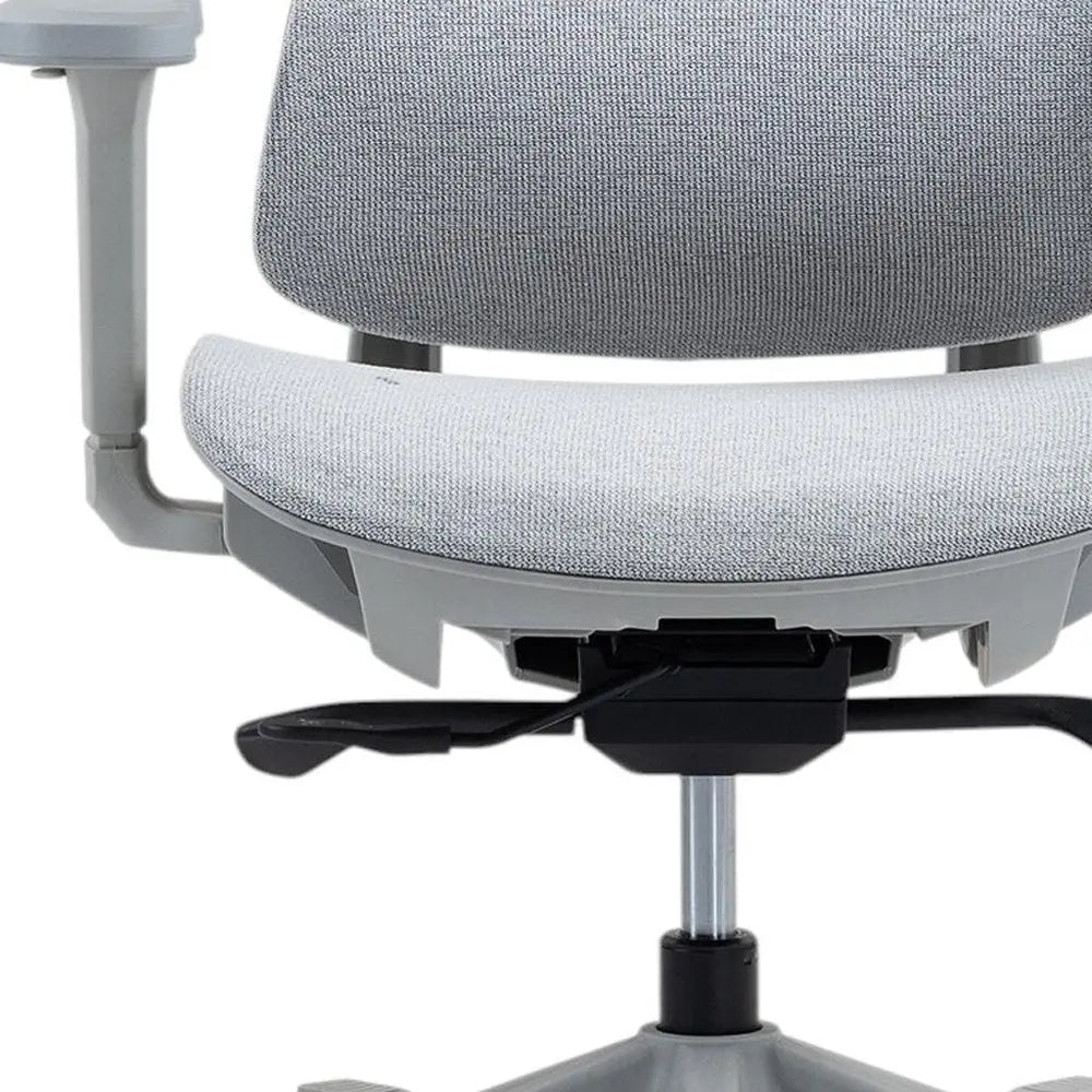 Set of Two Gray Adjustable Height Swivel Rolling Office Chairs HomeRoots