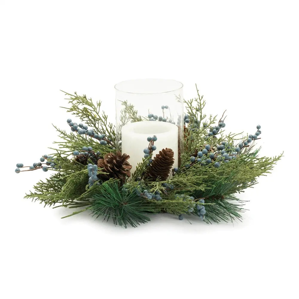 8" Blue And Green Abstract Plastic Tabletop Pillar Candle Holder HomeRoots