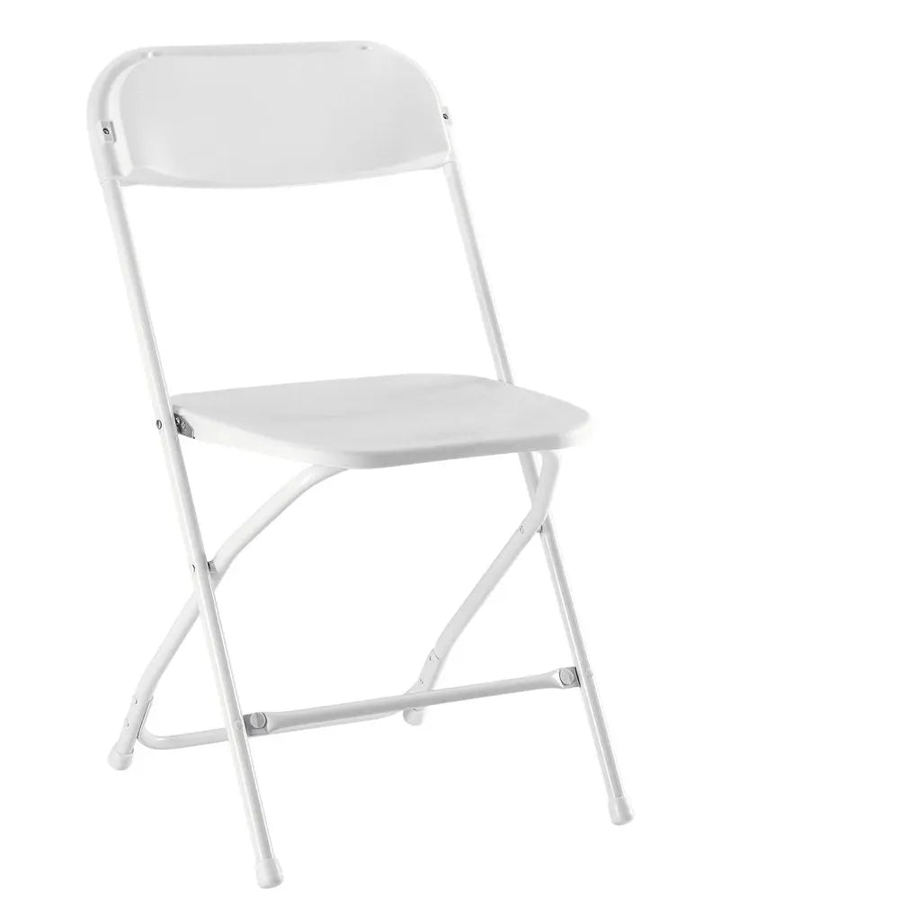 Set of Four White Metal Outdoor Folding Stacking Dining Chairs - NOVA HOME FURNITURE