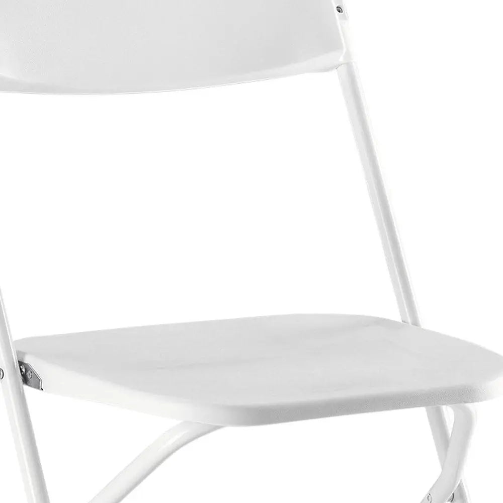 Set of Four White Metal Outdoor Folding Stacking Dining Chairs - NOVA HOME FURNITURE