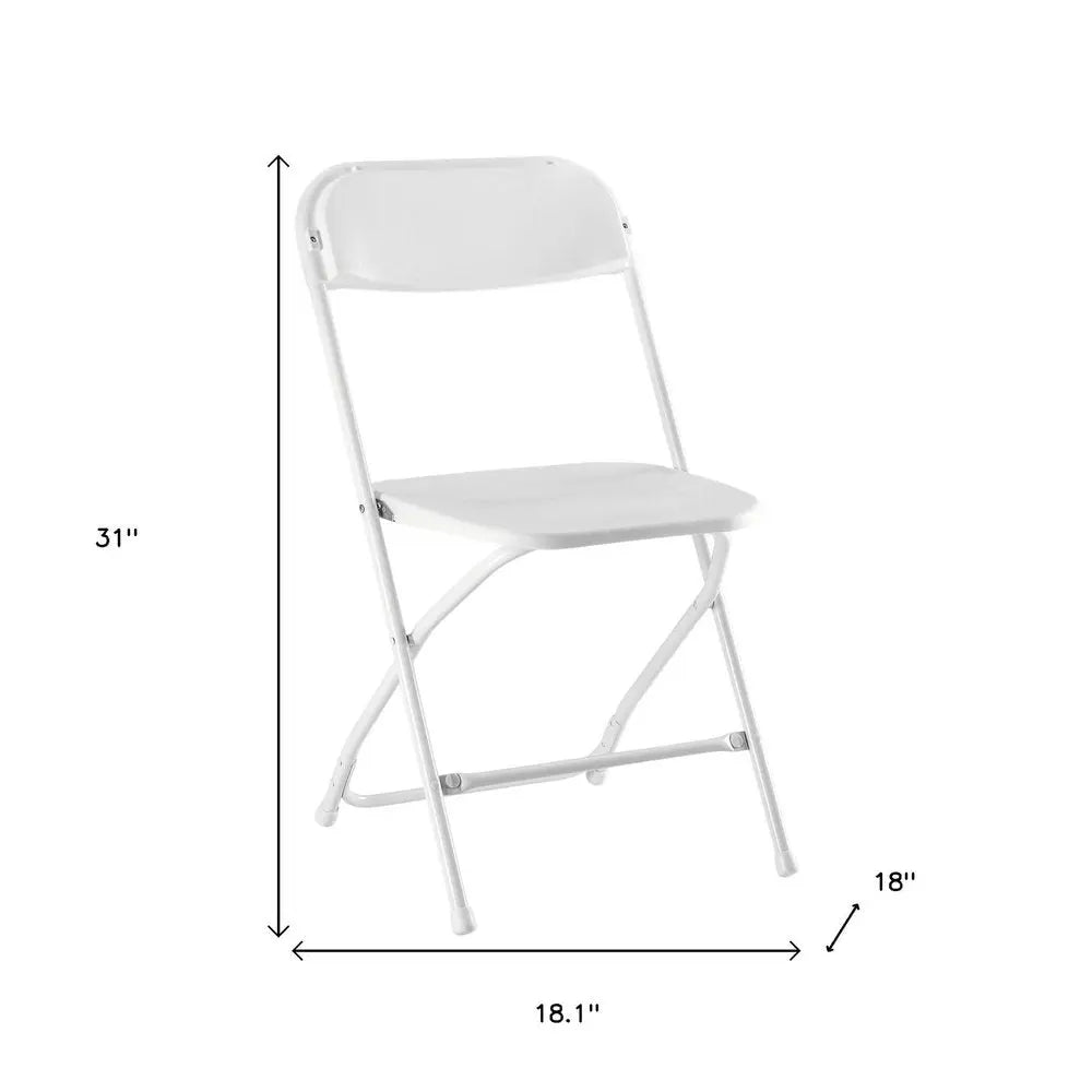 Set of Four White Metal Outdoor Folding Stacking Dining Chairs - NOVA HOME FURNITURE