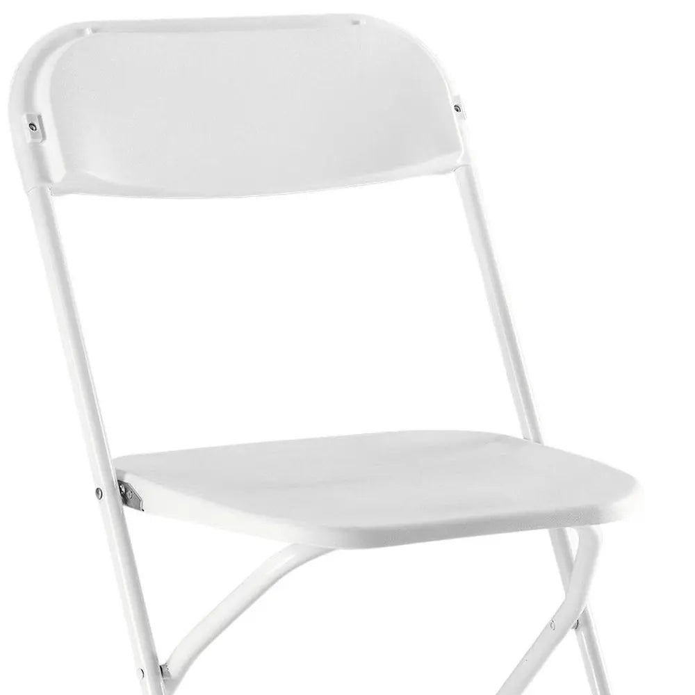 Set of Four White Metal Outdoor Folding Stacking Dining Chairs - NOVA HOME FURNITURE