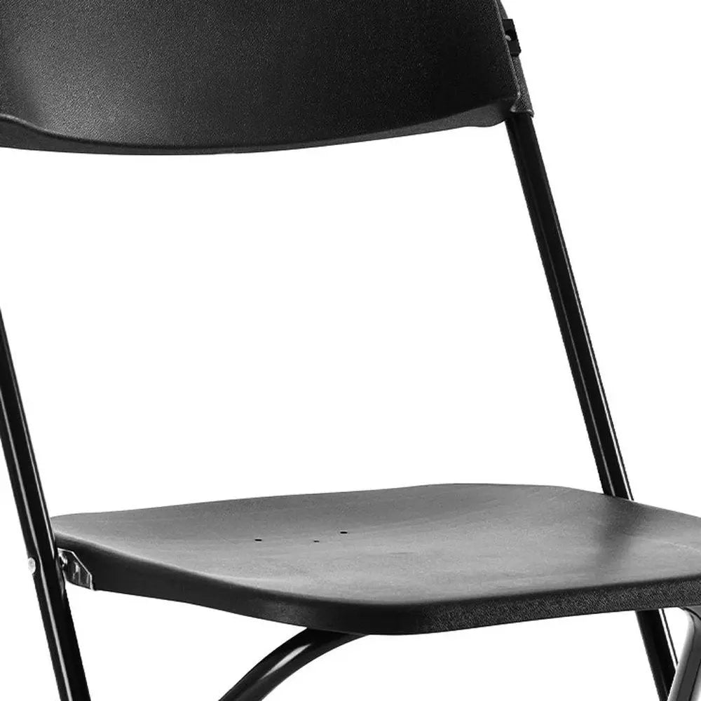 Set of Four Black Metal Outdoor Folding Stacking Dining Chairs - NOVA HOME FURNITURE