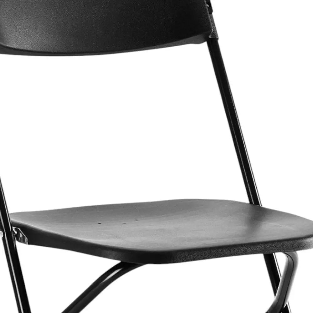 Set of Four Black Metal Outdoor Folding Stacking Dining Chairs - NOVA HOME FURNITURE