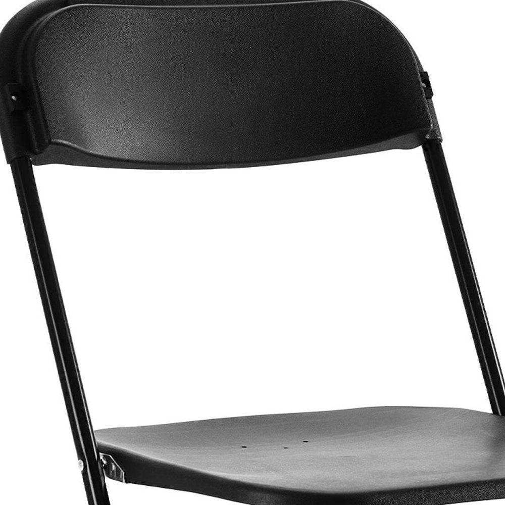 Set of Six Black Metal Outdoor Folding Stacking Dining Chairs - NOVA HOME FURNITURE