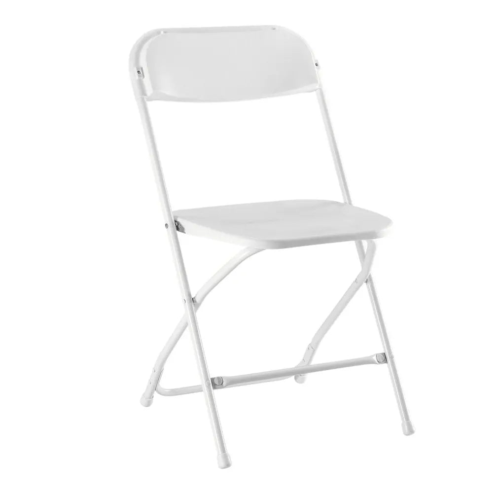 Set of Six White Metal Outdoor Folding Stacking Dining Chairs - NOVA HOME FURNITURE
