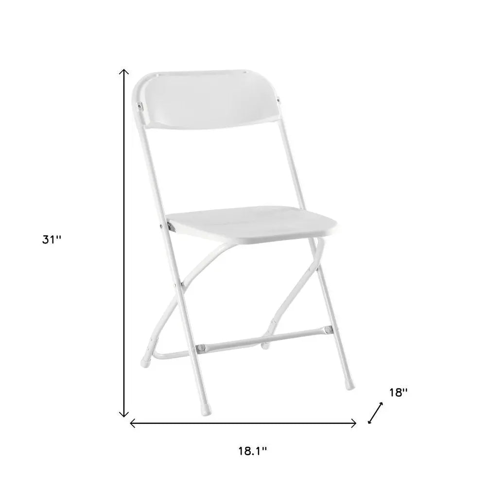 Set of Six White Metal Outdoor Folding Stacking Dining Chairs - NOVA HOME FURNITURE