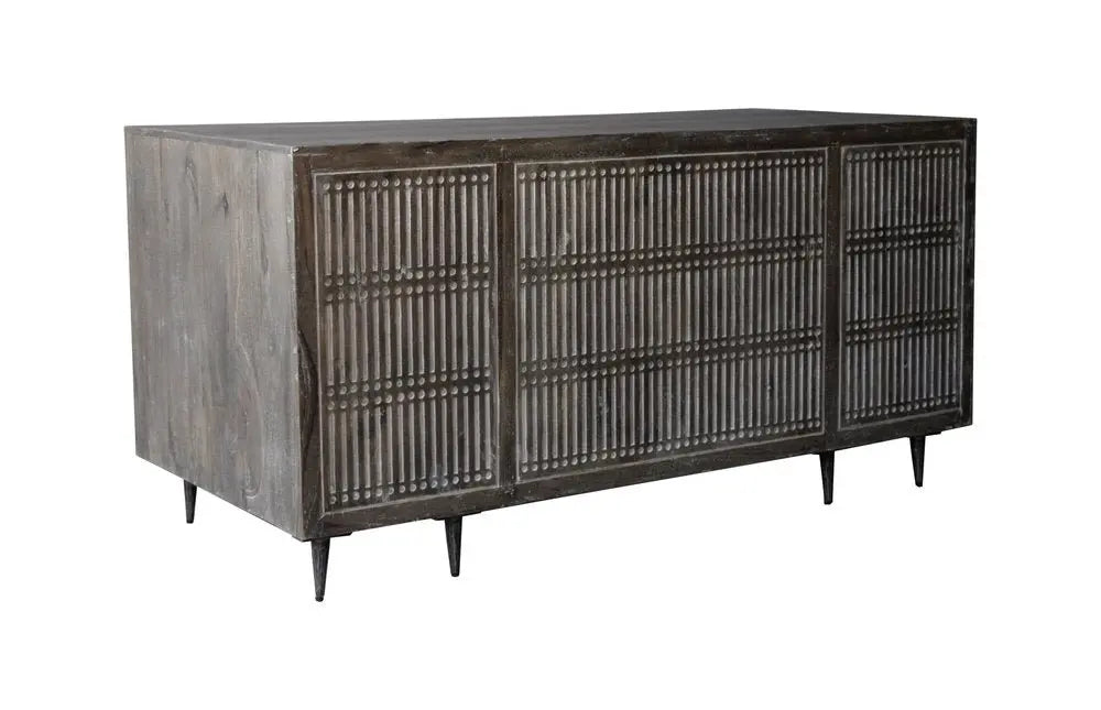 64" Brown and Silver Solid Wood Executive Desk With Five Drawers - NOBLE HOME INTERIORS